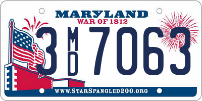 MD license plate 3MD7063