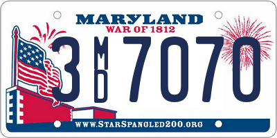 MD license plate 3MD7070