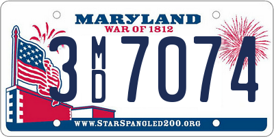 MD license plate 3MD7074