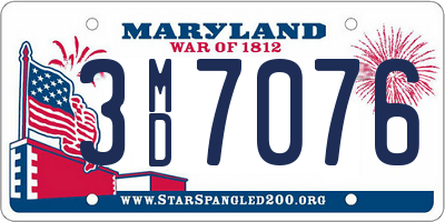 MD license plate 3MD7076