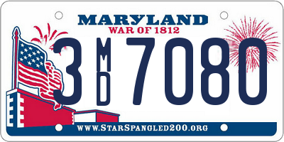 MD license plate 3MD7080