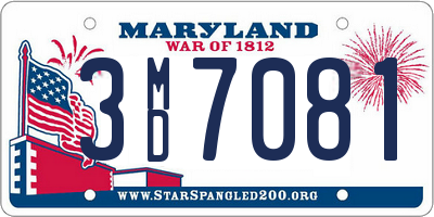 MD license plate 3MD7081