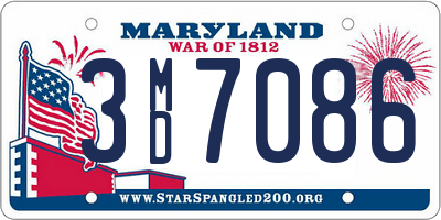 MD license plate 3MD7086