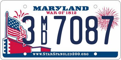 MD license plate 3MD7087