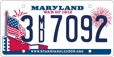 MD license plate 3MD7092