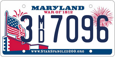 MD license plate 3MD7096