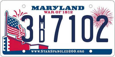 MD license plate 3MD7102