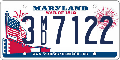 MD license plate 3MD7122