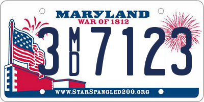 MD license plate 3MD7123