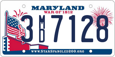 MD license plate 3MD7128