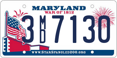 MD license plate 3MD7130