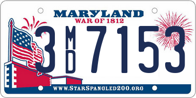 MD license plate 3MD7153