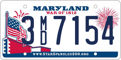 MD license plate 3MD7154