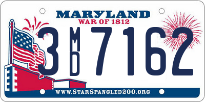 MD license plate 3MD7162