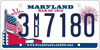 MD license plate 3MD7180