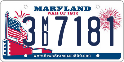 MD license plate 3MD7181