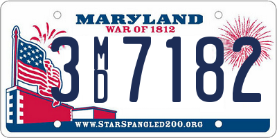 MD license plate 3MD7182