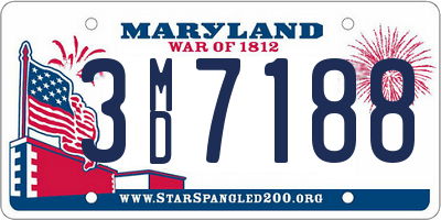 MD license plate 3MD7188