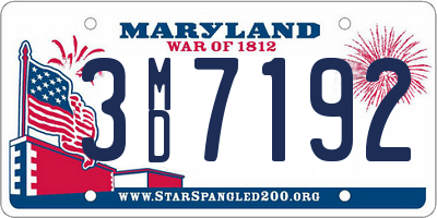 MD license plate 3MD7192