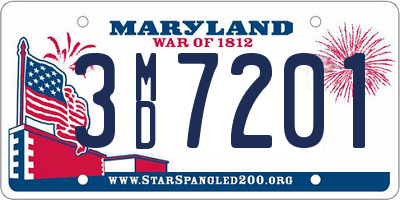 MD license plate 3MD7201