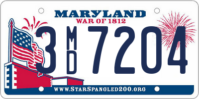 MD license plate 3MD7204