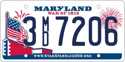 MD license plate 3MD7206