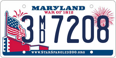 MD license plate 3MD7208