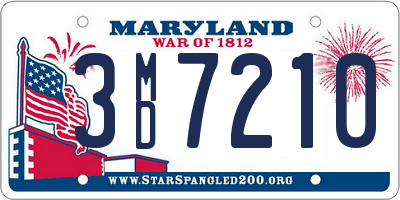 MD license plate 3MD7210