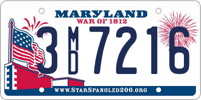 MD license plate 3MD7216