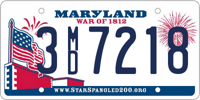 MD license plate 3MD7218