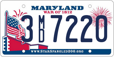 MD license plate 3MD7220