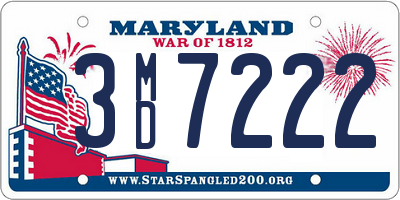 MD license plate 3MD7222