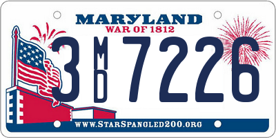 MD license plate 3MD7226