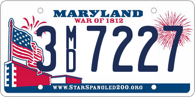 MD license plate 3MD7227