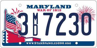 MD license plate 3MD7230