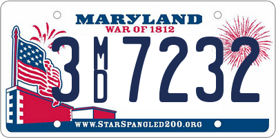 MD license plate 3MD7232