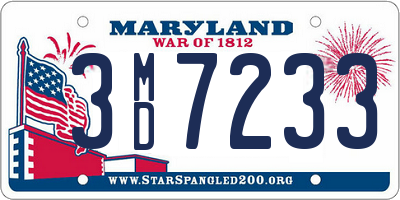 MD license plate 3MD7233