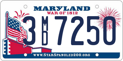 MD license plate 3MD7250