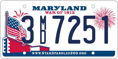 MD license plate 3MD7251