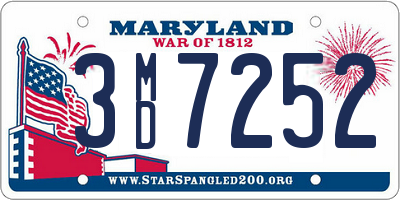 MD license plate 3MD7252