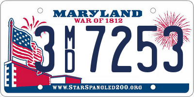 MD license plate 3MD7253