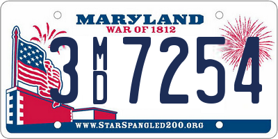 MD license plate 3MD7254