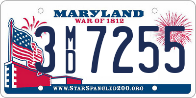 MD license plate 3MD7255