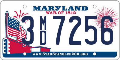 MD license plate 3MD7256