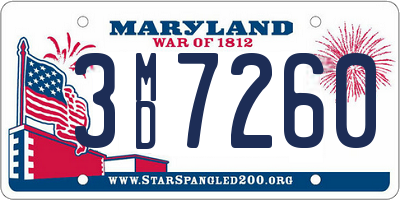 MD license plate 3MD7260