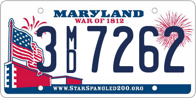 MD license plate 3MD7262