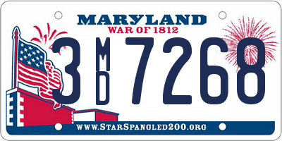 MD license plate 3MD7268