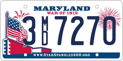 MD license plate 3MD7270