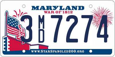 MD license plate 3MD7274