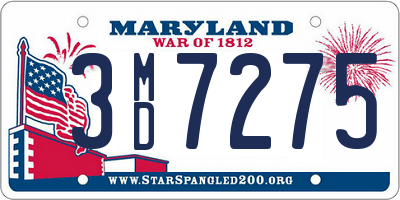 MD license plate 3MD7275